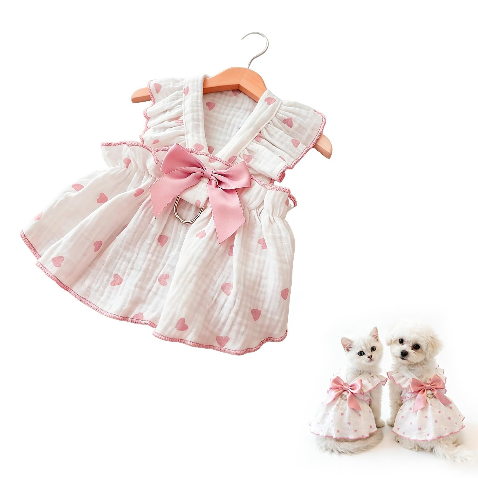 1 Piece L Size Bow Pet Dress for Cat & Dog, Puppy Clothes | L size bow cat dress female style for cats and small dogs; also s