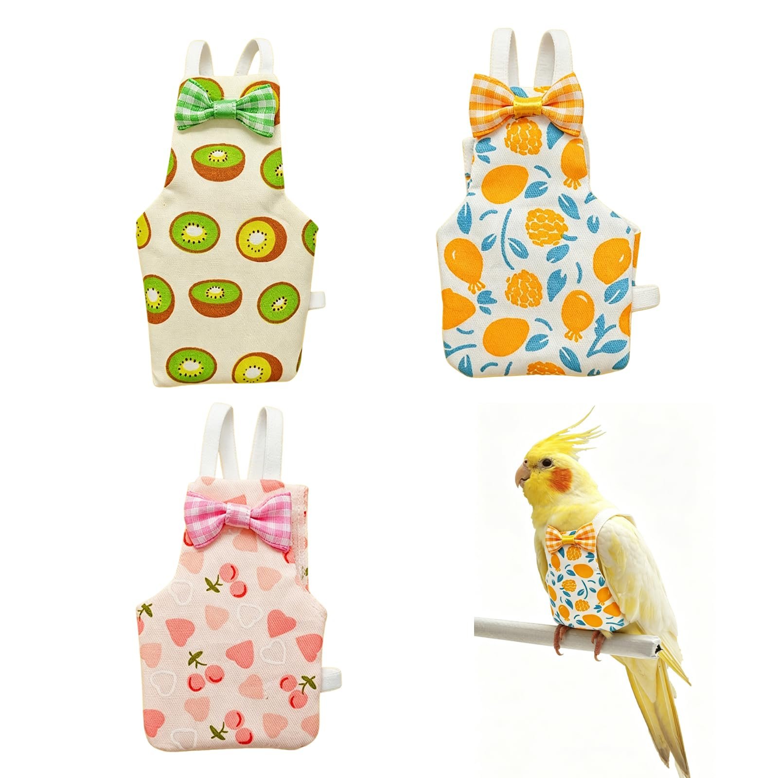 3 PCS Parrot Diapers, Parrot Harness Bird Diaper for Parrots Clothes Bird Harness for Parrots Belt, Birds Leash Harnes Birds