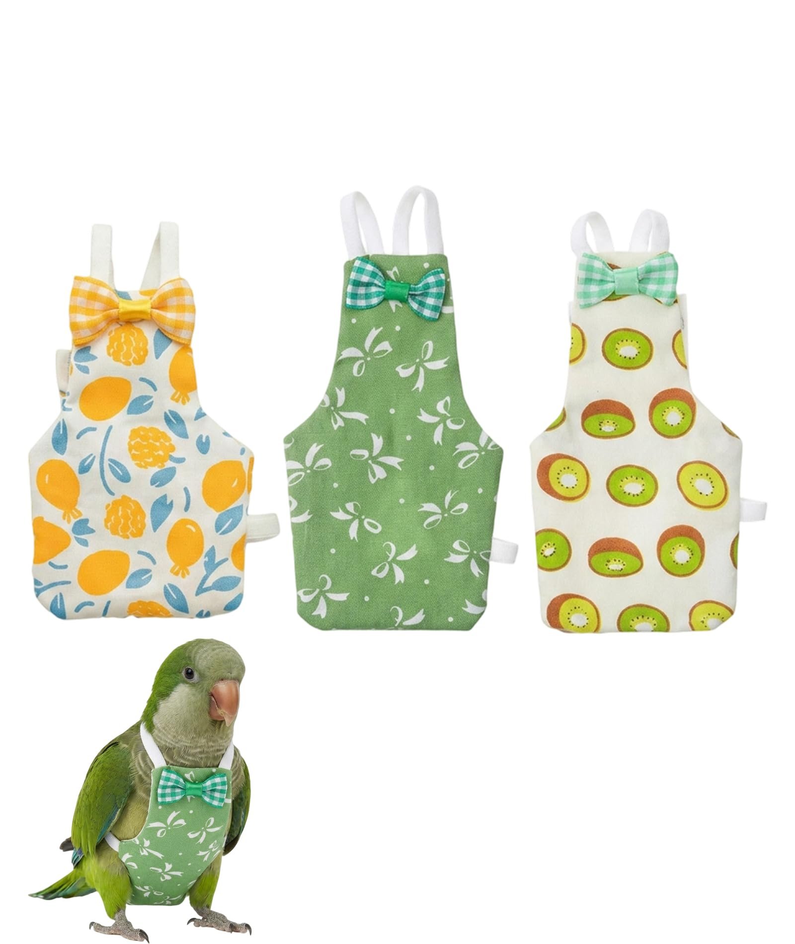 3Pcs Parrot Diaper, Bird Harness for Birds, Reusable Washable Bird Diaper, Adjustable Flight Suit for Pet, Daily Indoor Care