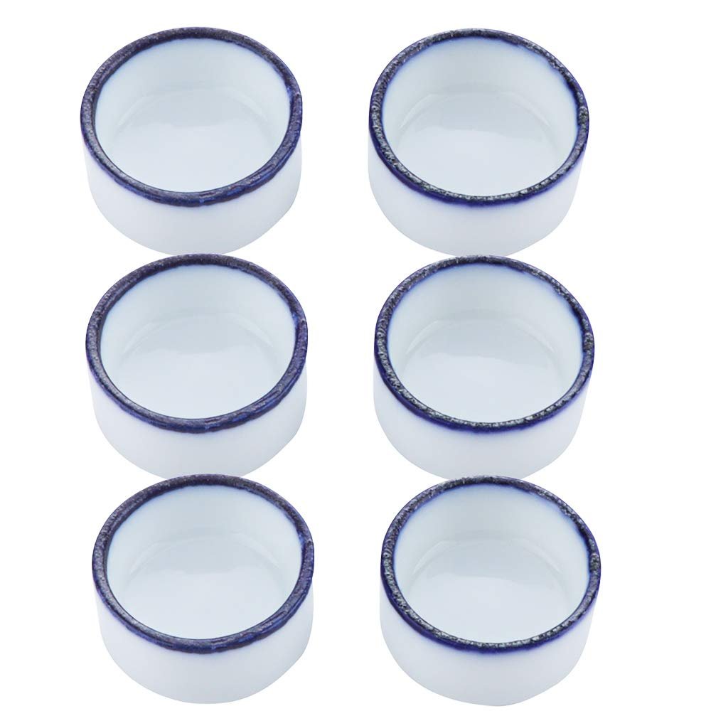 6 Pcs Spider Micro Water Bowl Mini Ceramic Dish for Spider Tarantula Millipede Tiny Reptile (Small: 0.86" D, 0.43" H)