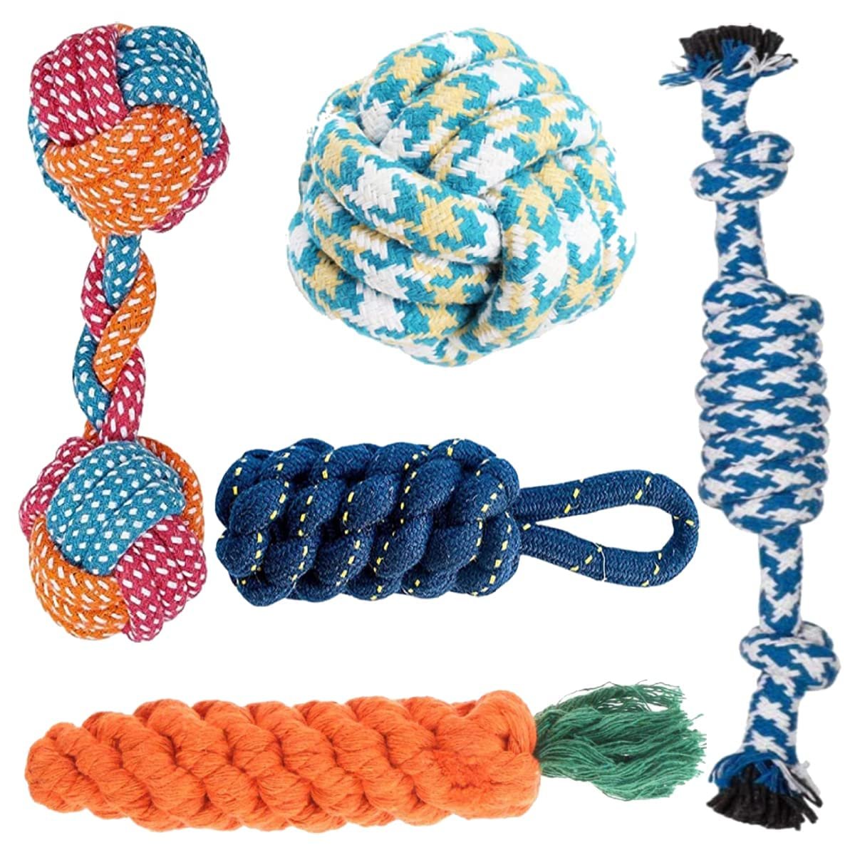 Agirav Tail Dog Toys + Dog Chew Toys + Puppy Teething Toys + Rope Toys + Dog Toys for Small to Medium Dog Toys + Dog Toy Pack
