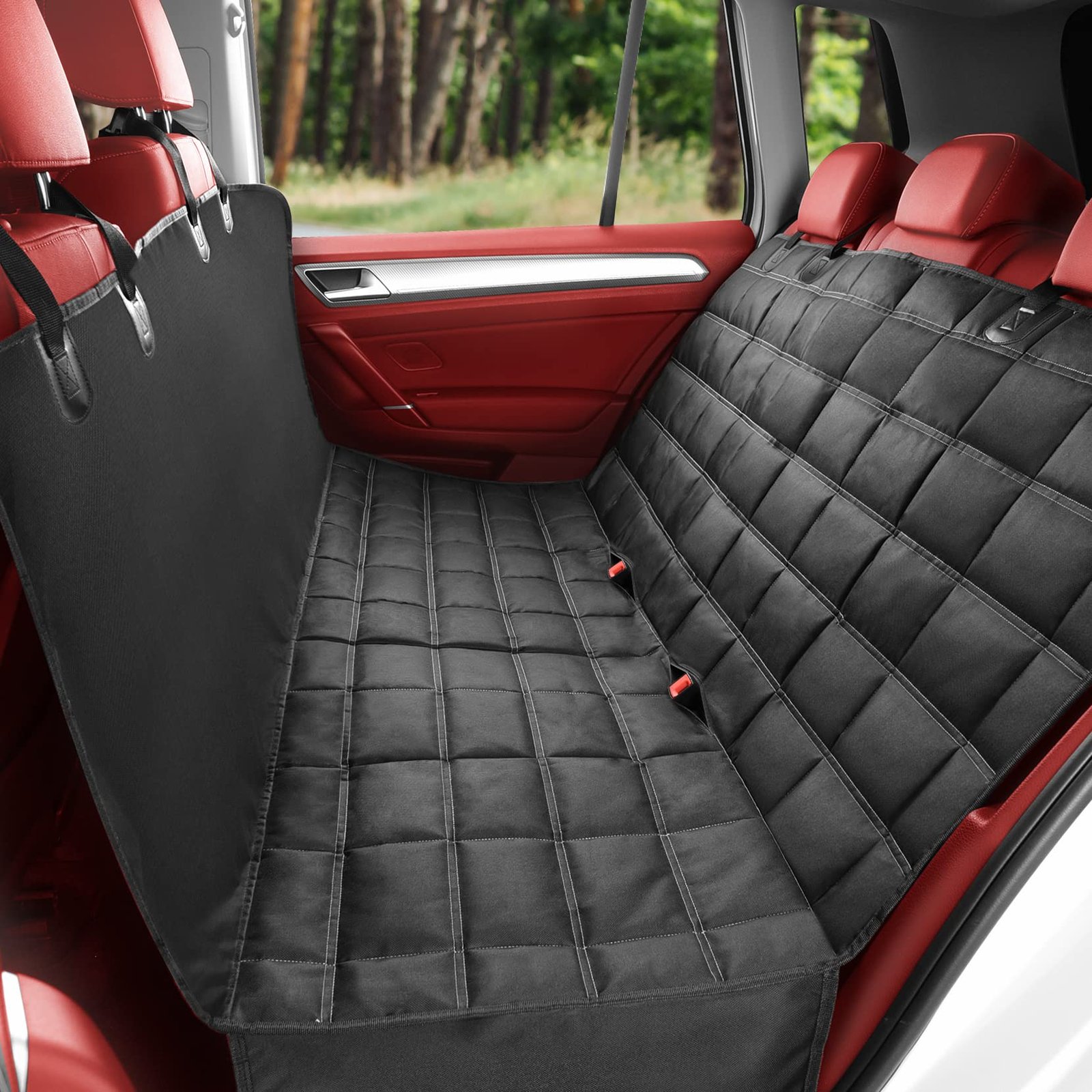 Anowlo 4-in-1Dog Car Seat Cover for Back Seat, 100% Waterproof Dog Car Seat Cover, Scratchproof&Nonslip Car Hammock for Dogs,