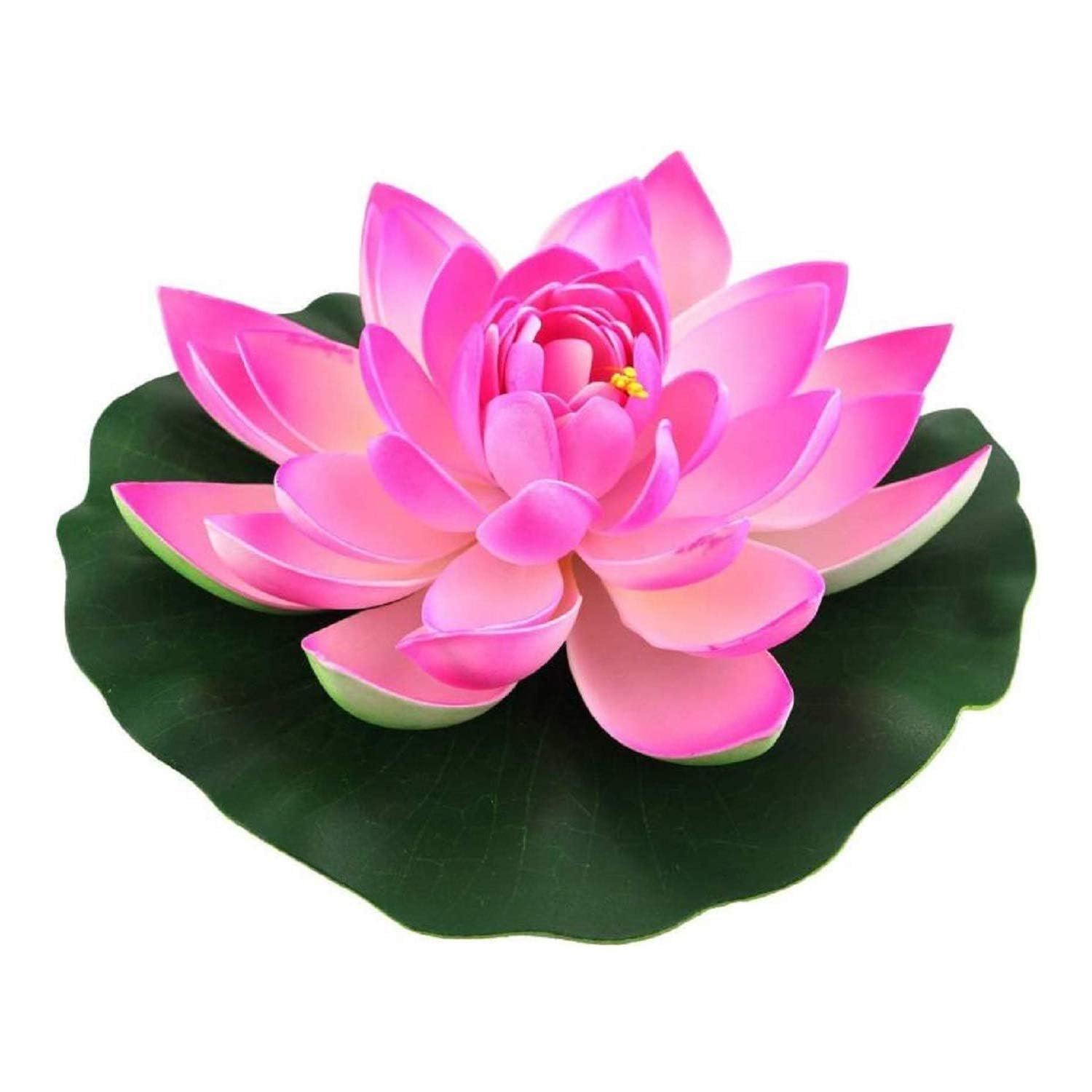 ANUKRITI Artificial Floating Lotus Flower with Water Lily Pad – 18 cm Foam Lotus for Pond, Water Bowl, Aquarium & Home Decor