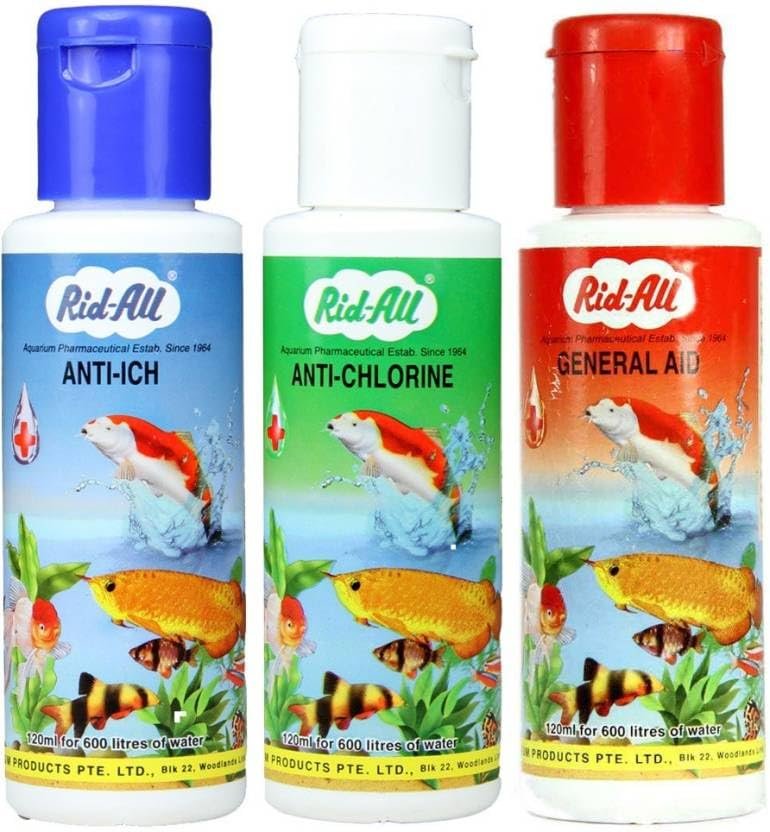 Aqua Arts Rid All Aquarium Medicine Combo | Anti-Ich, Anti-Chlorine & General Aid | 3-in-1 Fish Tank Water Purifier & Treatme