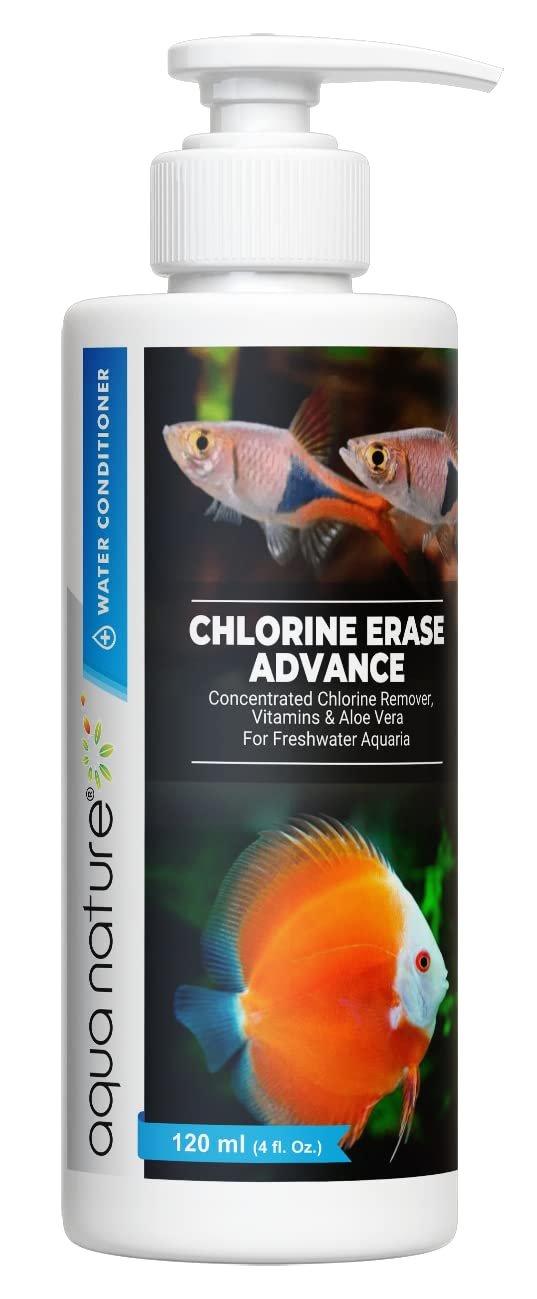 AquaNature® Chlorine Erase Advance Water Conditioner Concentrated Chlorine Remover with Added Vitamin & Aloe Vera for Freshwa