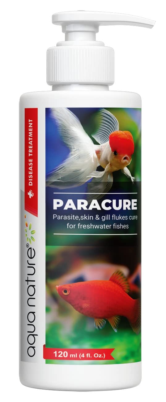 AquaNature® Paracure Parasite,Skin & Gill flukes Cure for Freshwater Aquarium Fishes (120 ml)