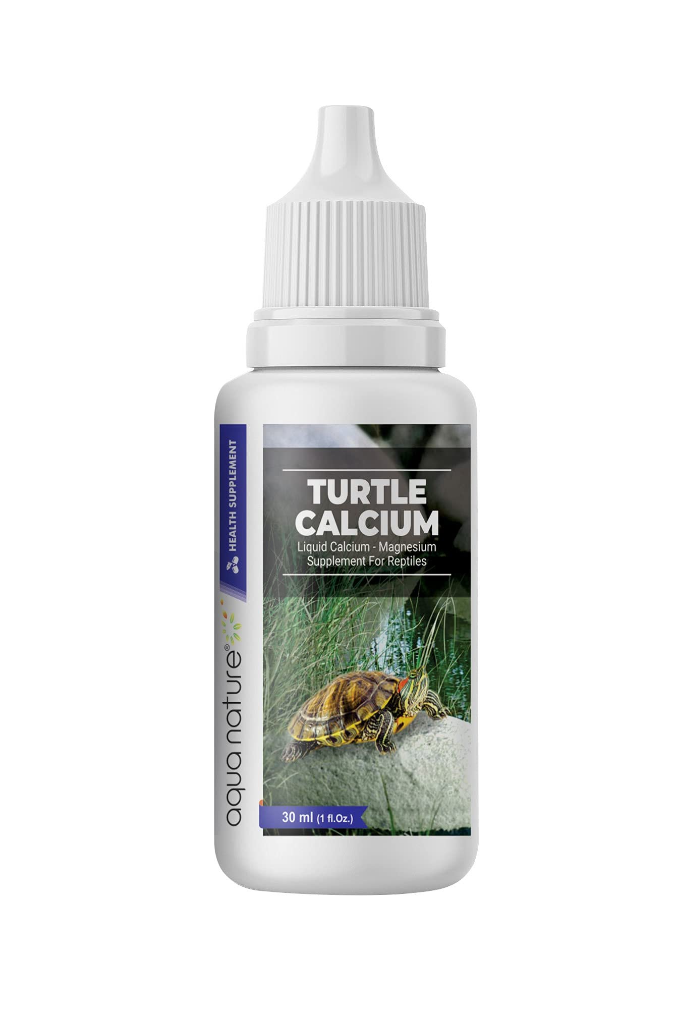 AquaNature® Turtle Calcium Supplement -Liquid Calcium -Magnesium Supplement for Reptiles 30Ml