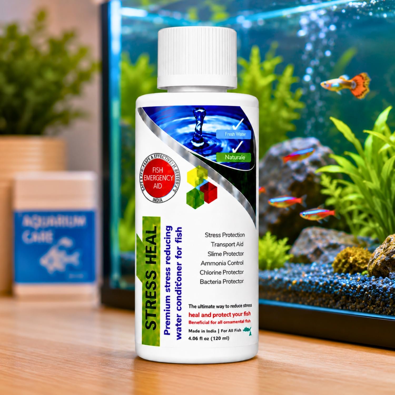 Aquatic Remedies Stress Heal 100ML Aquarium Water Conditioner to Remove Chlorine,Ammonia|with Aloe Vera to Enchance Water and