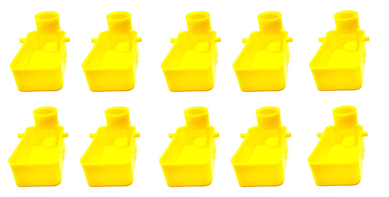 Ararat Plastic Bird Cage Automatic Feeder Cups For Any Bottle Use Yellow (Pack Of 10)