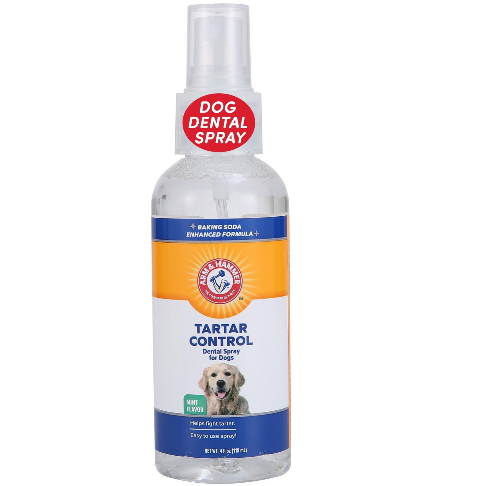 Arm & Hammer Dog Dental Care Tartar Control Dental Spray for Dogs | Reduces Plaque & Tartar Buildup Without Brushing, 4 oz, M