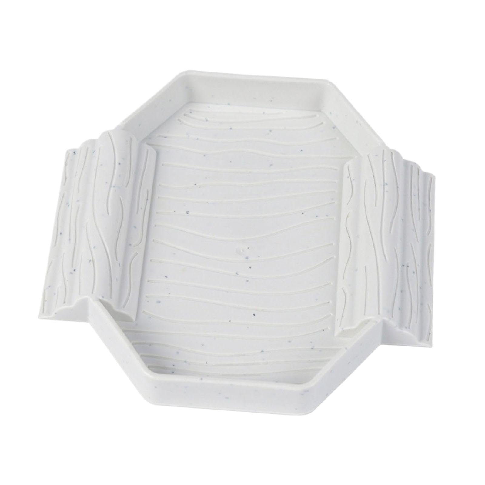 ATORSE Turtle Bathing Pool with Double Ladder Reptile Water Dish for Bearded Dragon Marble White