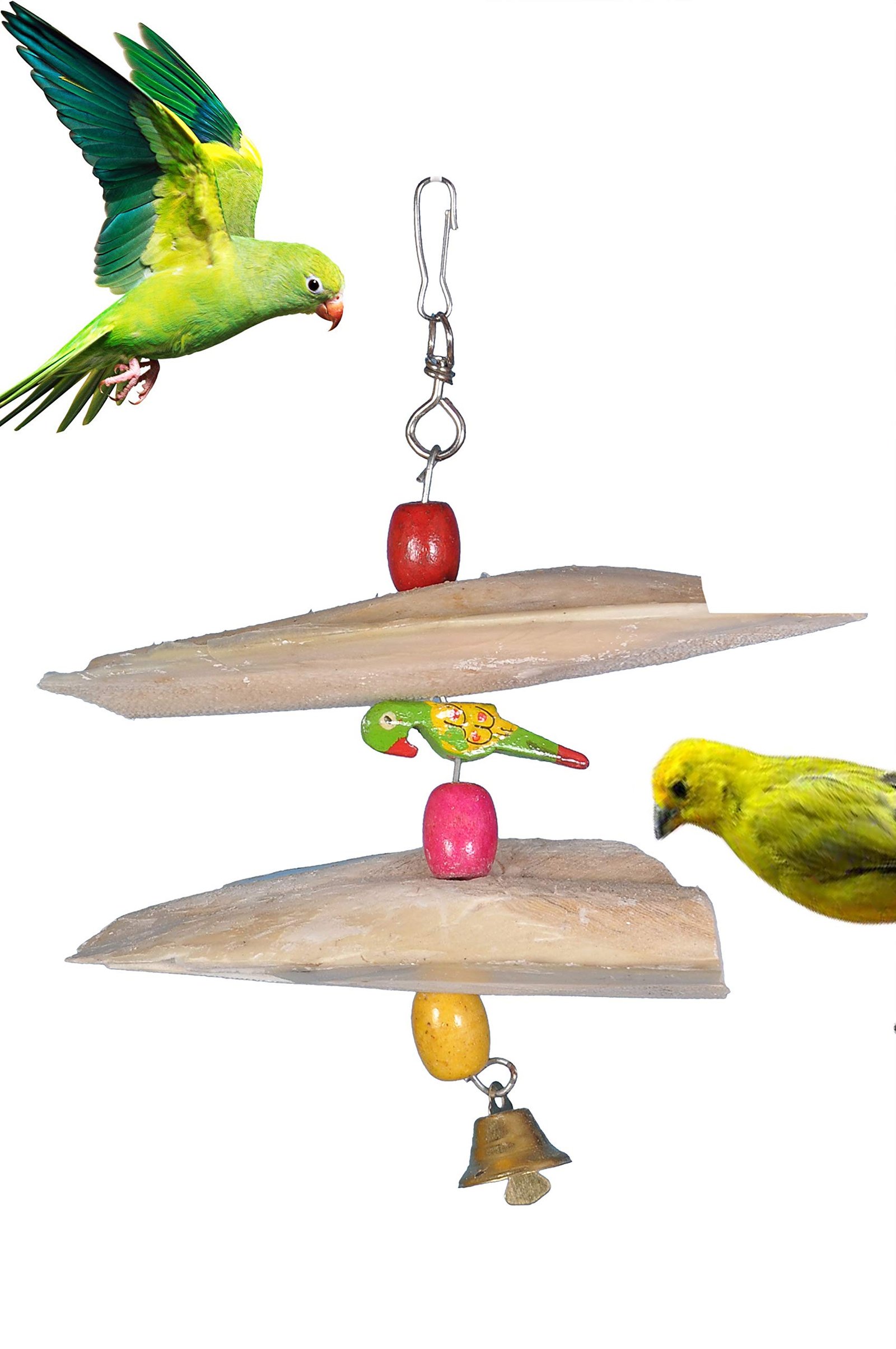 AVI CRAVE Cuttlefish Bone Toy for Birds,Calcium for Birds,Minerals,for Parrots,Budgies,Cocktail,Love Birds (Small)