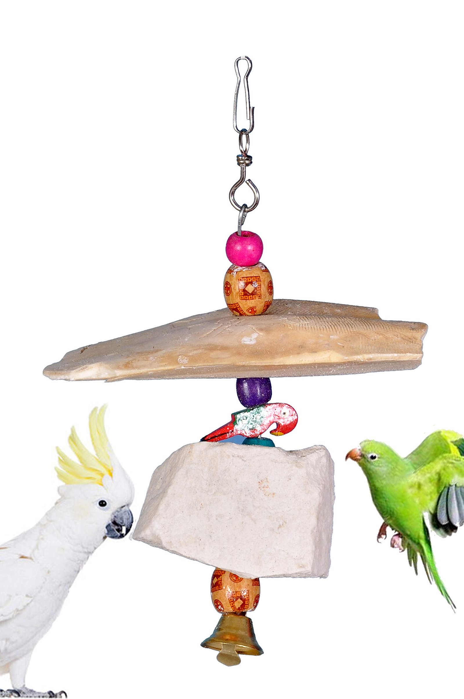 AVI CRAVE Natural Mineral Block and Cuttlefish Bone Toy for Birds,Budgies,Finches,Cocktail,Parrot,Conure,African Gray,Macaw a