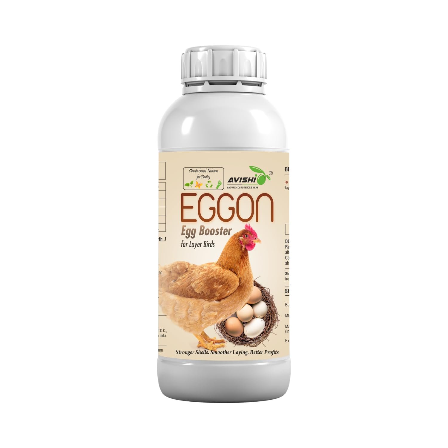 Avishi Eggon for Poultry (250 ml) Egg Booster Dietary Supplement for Layer Birds, Reduces Egg Breakage and Thin shelled Eggs