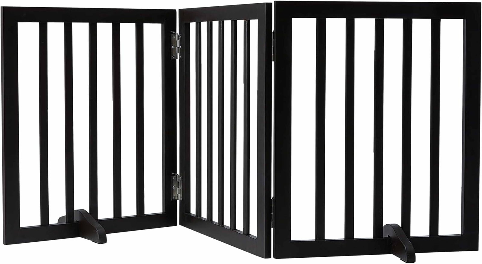 Belief Wood Freestanding Wooden Dog Gate | Pet Safety Barrier for Doorways, Stairs & Hallways | Puppy Gate for Small & Medium