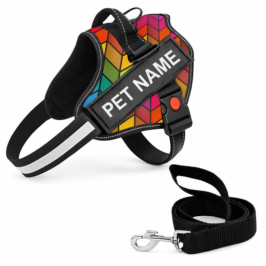 Berlin's PET ACCESSORIES Personalized Dog Harness with Pet Name & Phone Number, No Pull Dog Vest,Escape Proof Reflective Dog