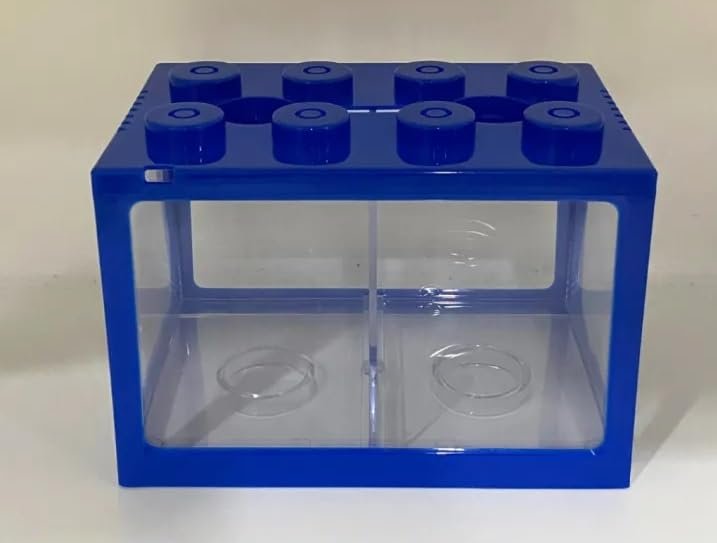 Big Double Betta Fish Tank with Divider, Acrylic Tank Divided Compartments Beta Fish Tank (12cm X 12cm X 18m) Send Random Col