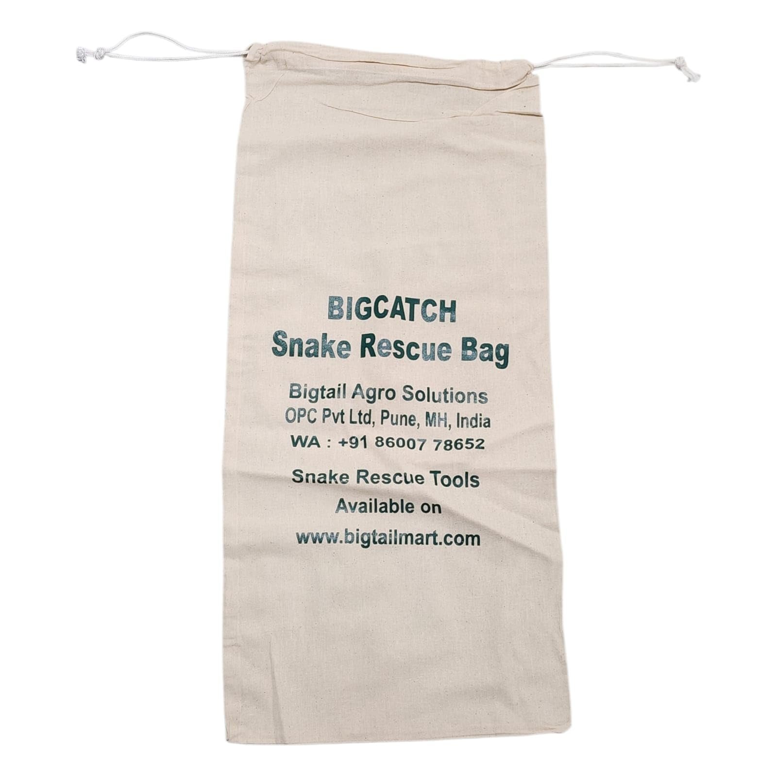 BIGCATCH Snake & Reptile Bag Breathable Cotton Heavy Duty 75 x 35 cm with Heavy Drawstring | Large Heavy Duty Snake Catching
