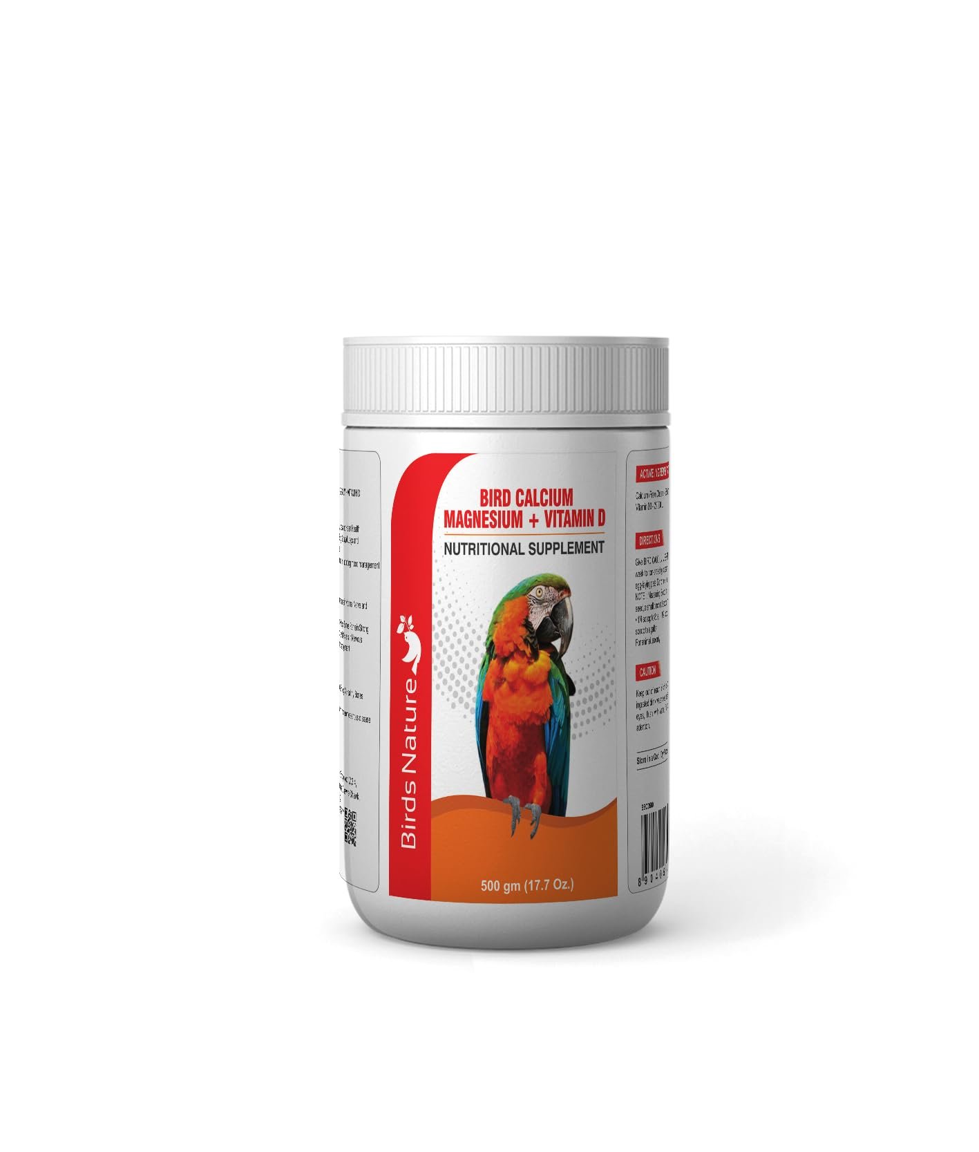 BirdsNature Bird Calcium with Magnesium + Vitamin D Powder Nutritional Supplement for All Birds (500g)