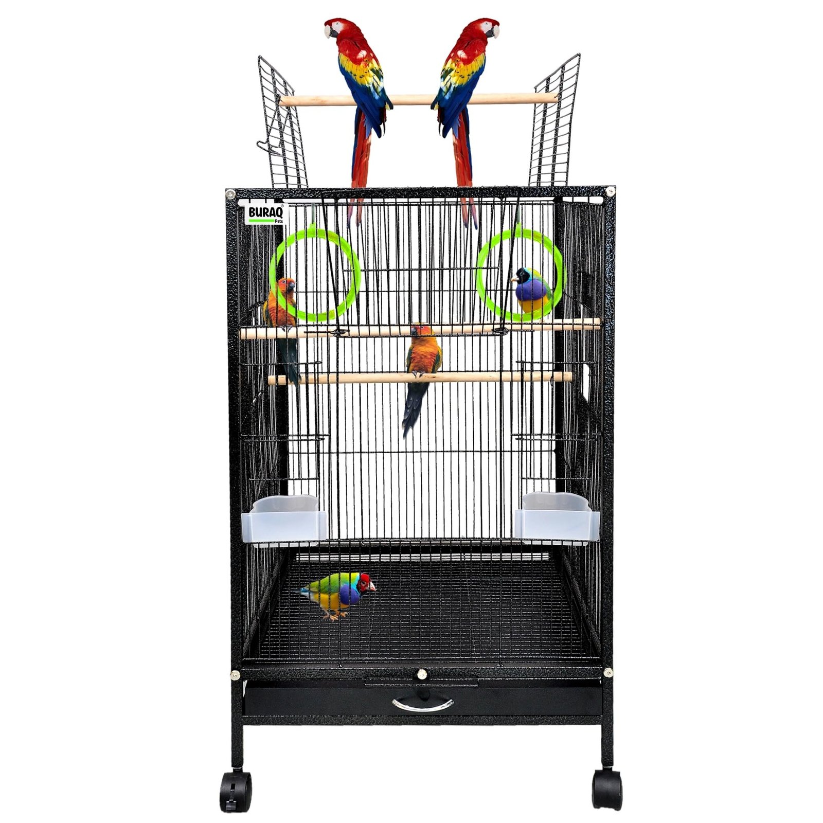 Buraq Pets 30 Inch Large Bird Cage Heavy Duty Small & Medium Birds L