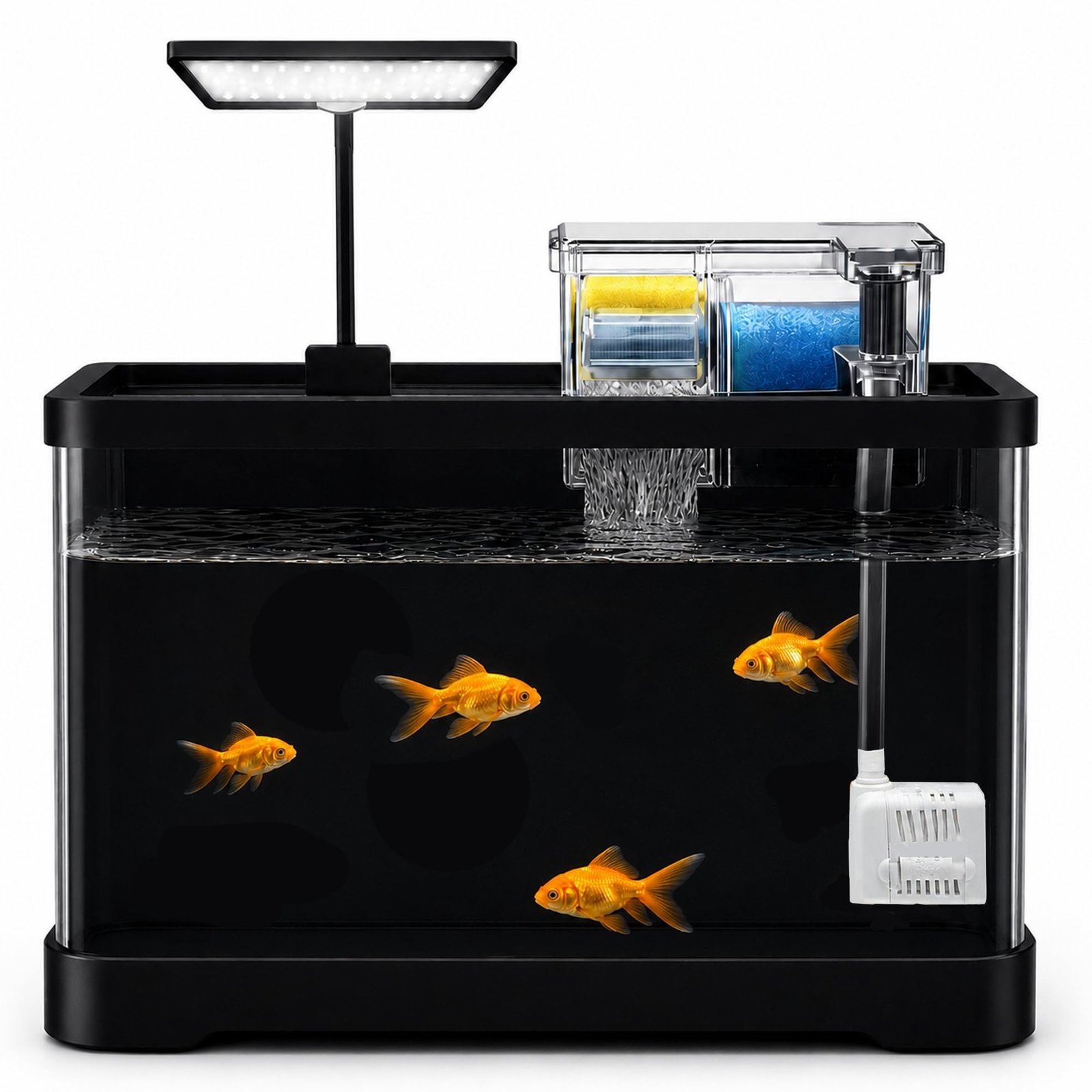 Buraq Pets Fish Tank All in One Kit | Bio Top Filter & WRGB LED Light