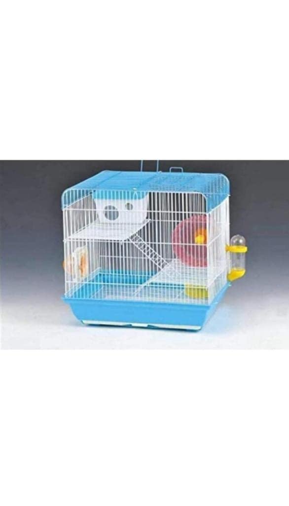 Cage/Playhouse for Dwarf Hamster/Gerbil/Mice with a Food Cup, Water Bottle and Exercise Wheel with Spacious Two ladders cage