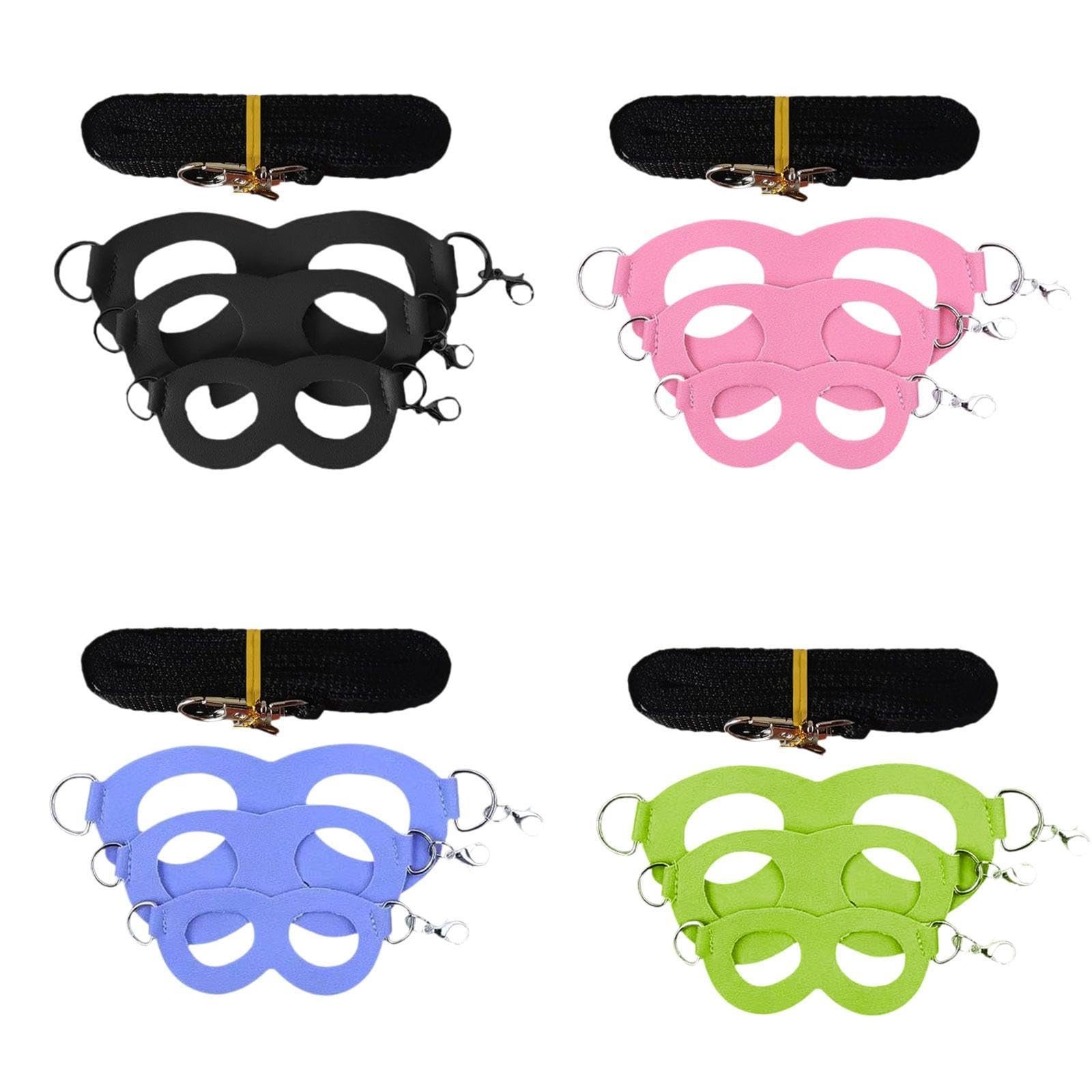 CALANDIS™ 3X Sugar Glider Harness and Leash Set Outdoor for Rabbits Hamsters Squirrels Black | Collars Leads & Harnesses | Sm