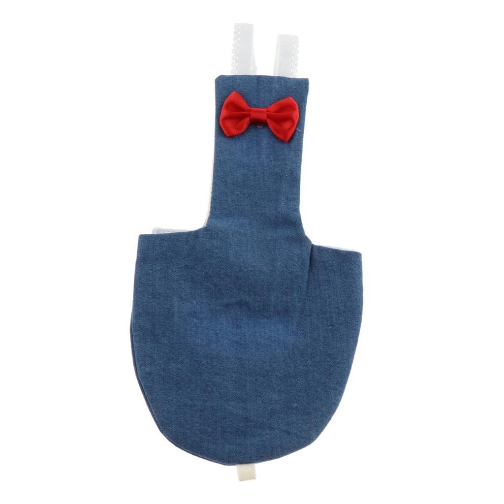 CALANDIS Parrot Diaper Reusable Washable Nappies Flight Suit for Small to Large Birds Denim L