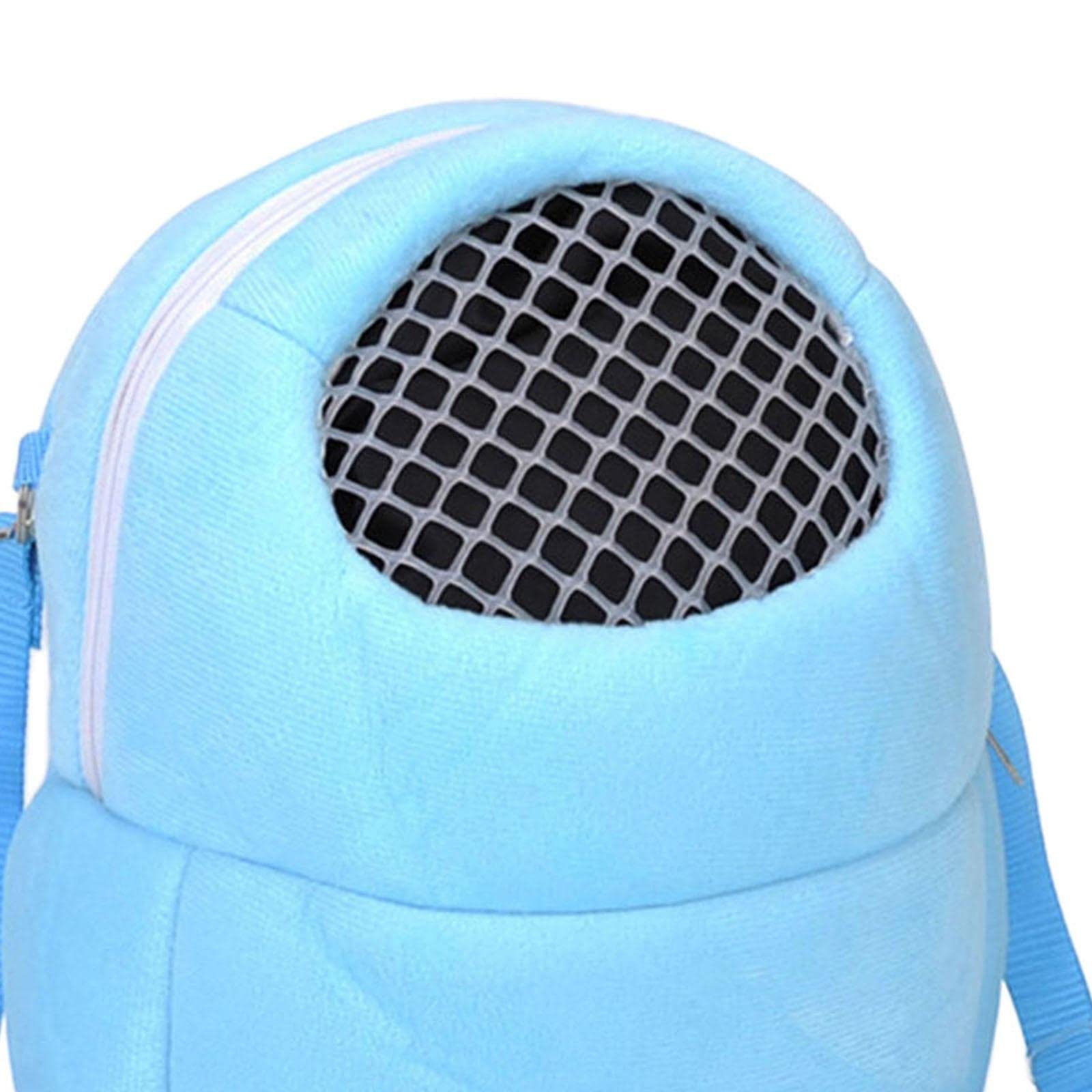 CALANDIS Pet Small Animal Carrier Bag Travel Warm Cage Hamster Pouch Blue 17X14Cm