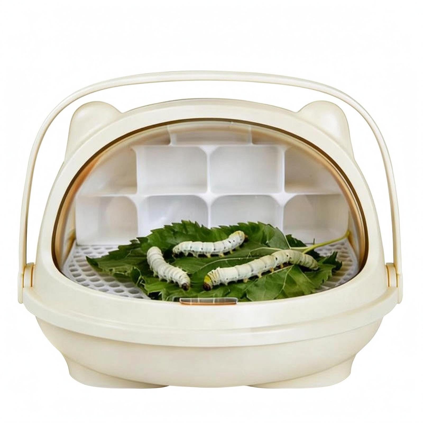 CALANDIS Silkworm Breeding Box Perforated Clear Silkworm Breeding Box Arched Handle Pet Supplies Space Capsule B | Reptile Su