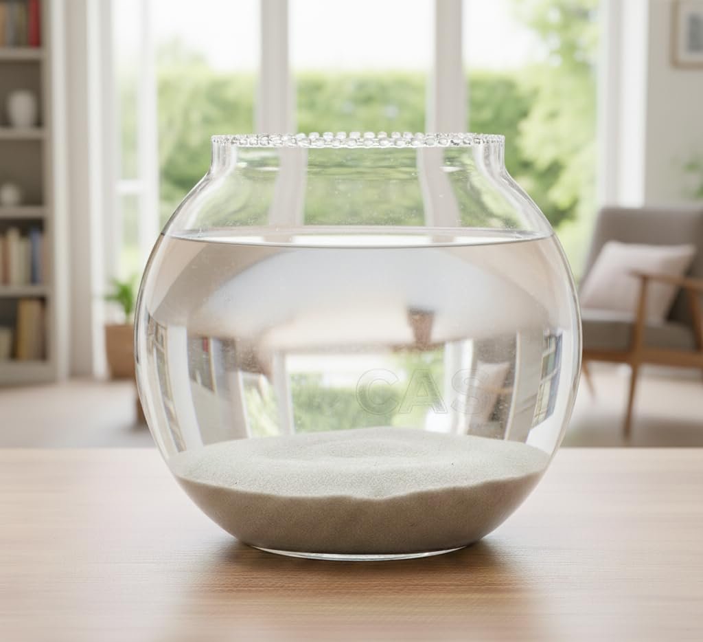CAS Clear Glass Fish Bowls (8 INCHES, 3.6 litres Glass Bowl)