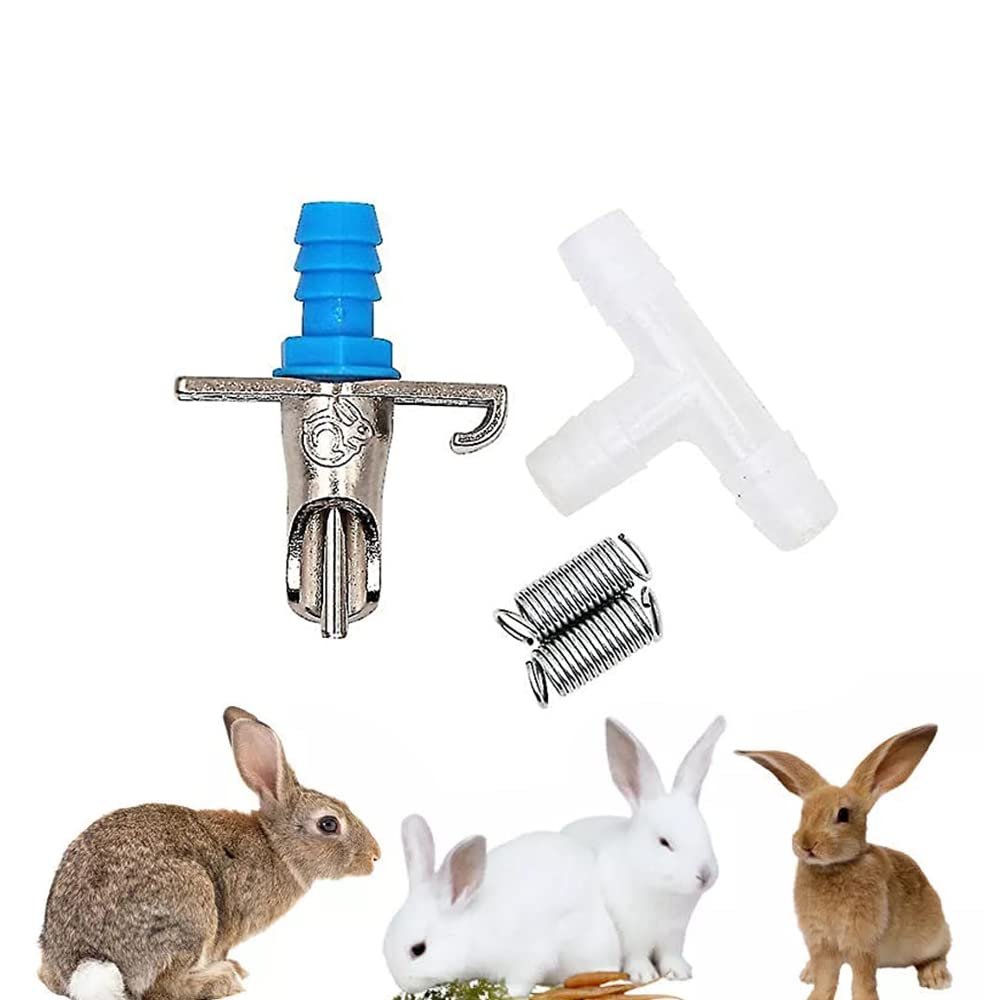 CJ Farms-25 Sets Automatic Rabbit Nipples Drinker Pet Water Drinker Double Spring SS Nipple Feeder Drinking Waterer Small Ani