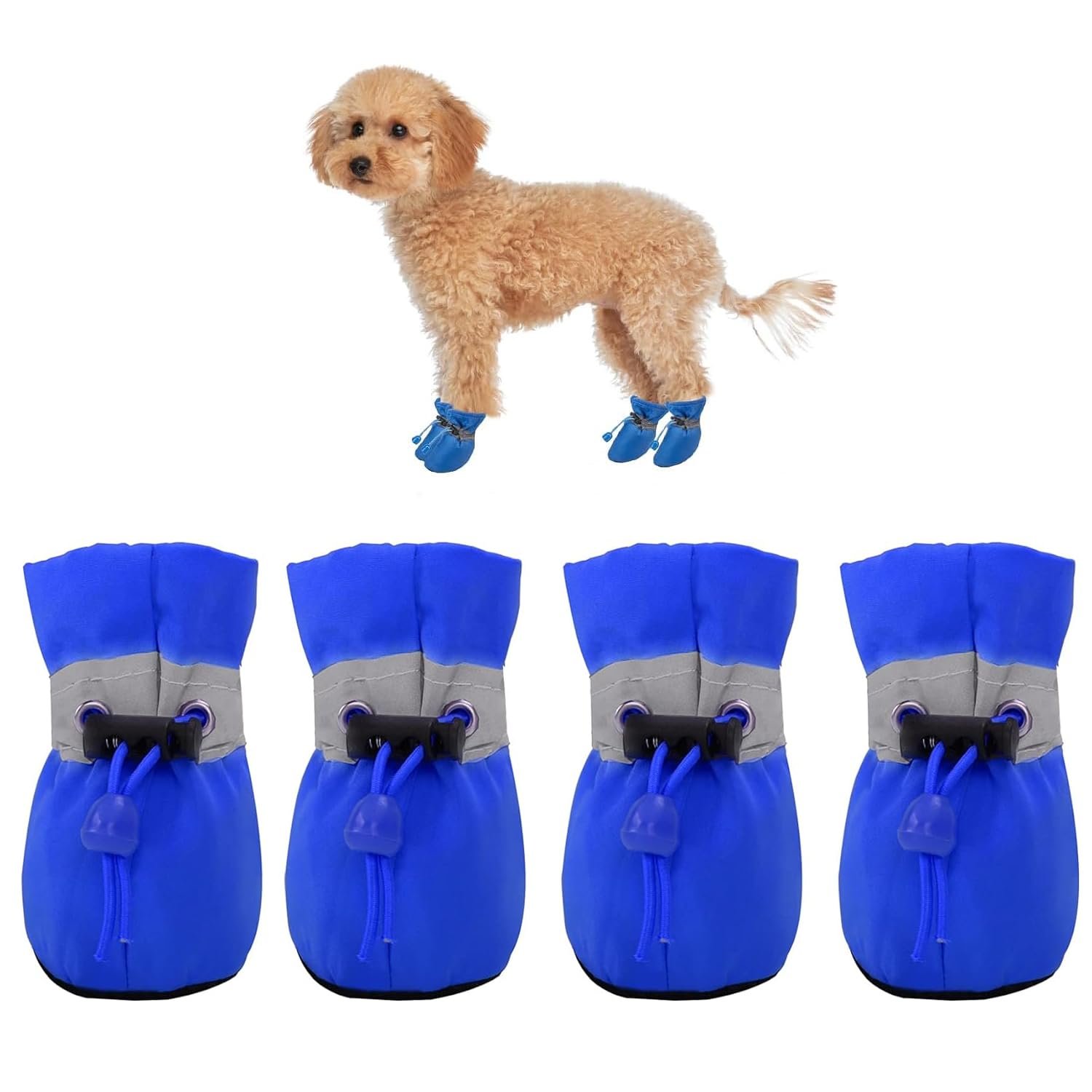 Cybersnc Pet Waterproof and Non-Slip Shoes, Reflective Dog Shoes for Small Dogs, Dog Shoes Anti-Slip Paw Protector Boots – Al