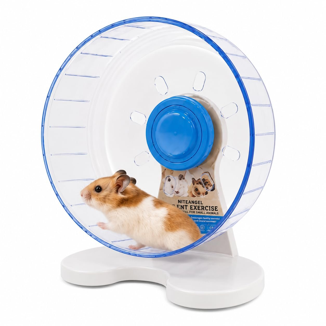 Dear Pet Transparent Hamster Wheel Silent Running Exercise Wheel for Syrian & Dwarf Hamsters, Gerbils, Mice and Small Pets, S
