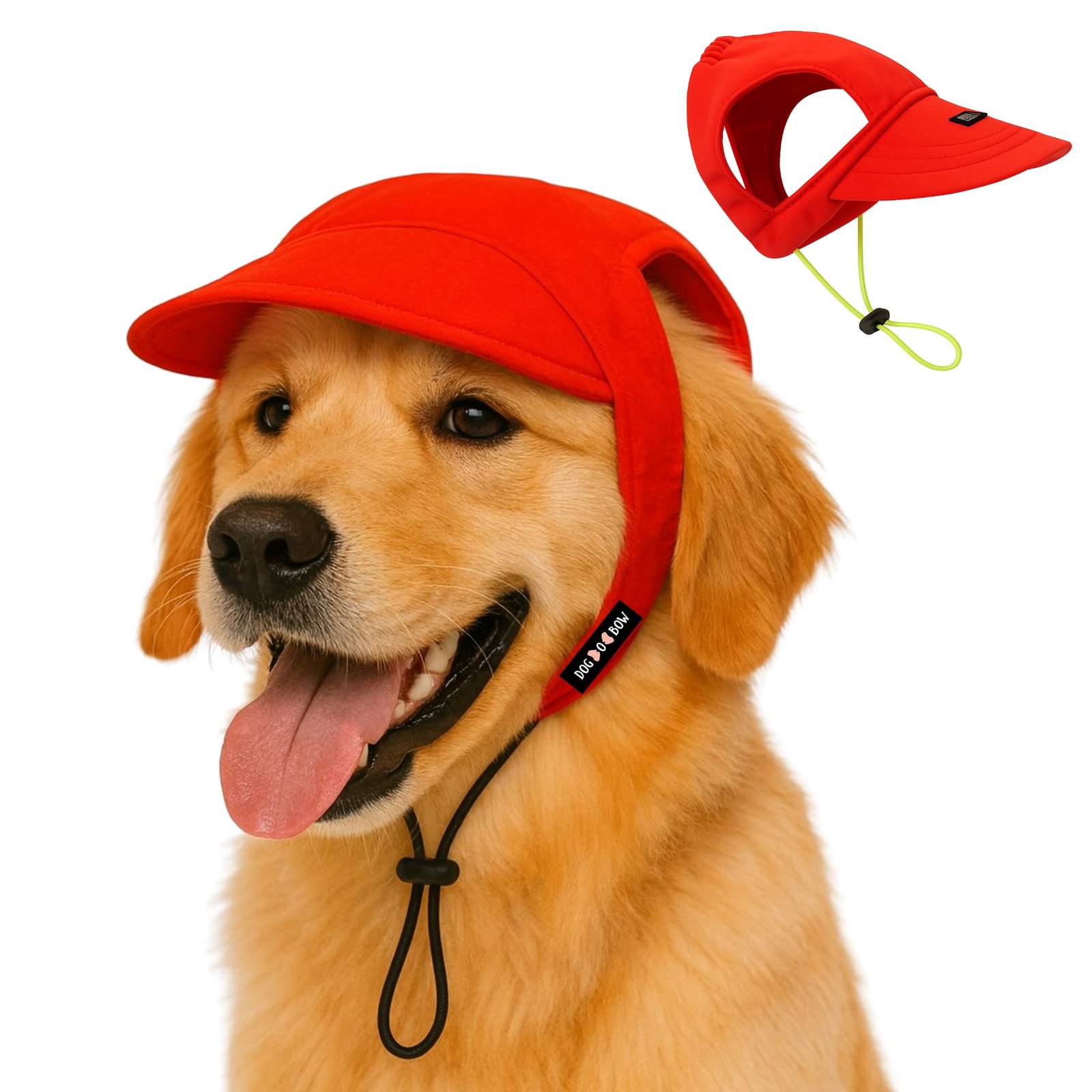 Dog-O-Bow Red Baseball Cap for Dogs | Stylish, Comfortable Cap (Large)