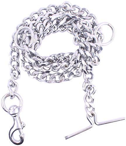Dog Trust Dog Chain Silver No.10 Heavy Weight Dogs Leash Heavy Duty Dog Chain with Heavy Hook (L - 60inch) for Medium Pet