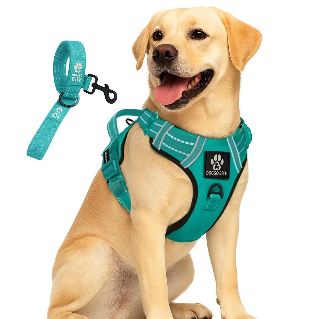 Doggo Bite Premium Reflective Dog Vest Harness| Soft Breathable| Padded Handle| Adjustable Straps & Luxury Buckle| No-Choke D