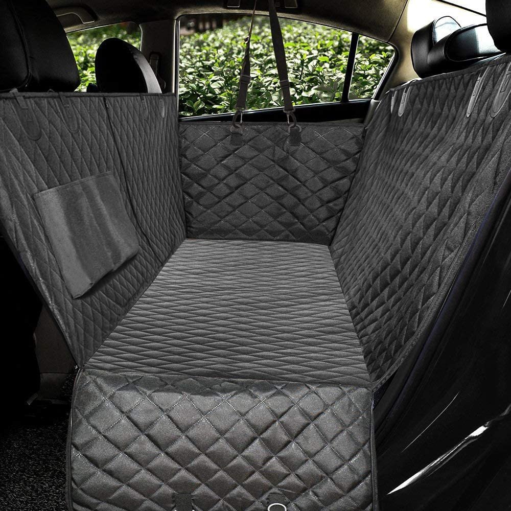 DOUBLE R BAGS Dog Car Seat Cover | Waterproof, Scratch-Proof, Non-Slip Pet Travel Hammock with Seat Anchors | Machine Washabl