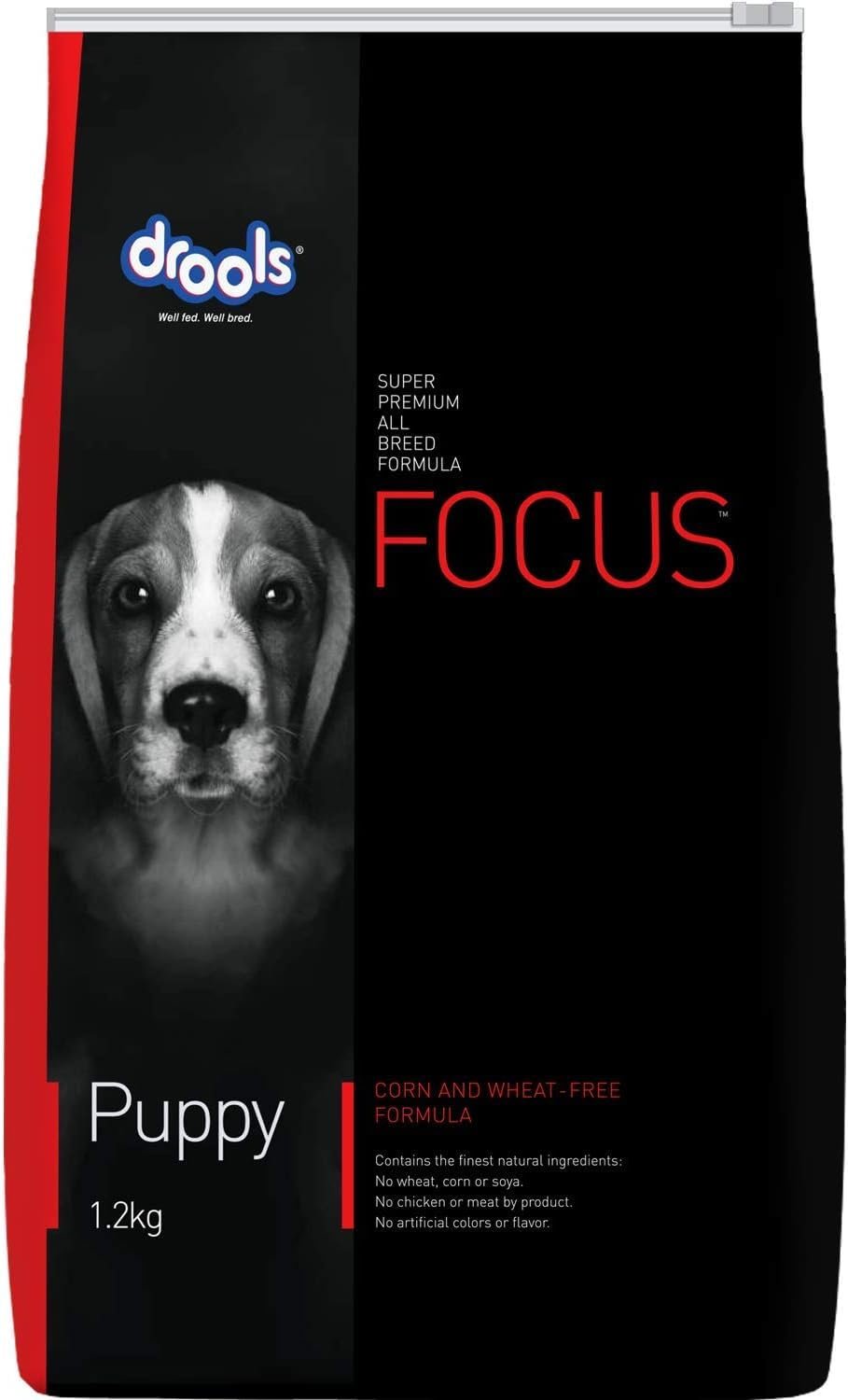 Drools Focus Premium Puppy Dry Dog Food 1.2kg Pack | Chicken Flavour | Growth & Intelligence | Digestive Health | Healthy Ski