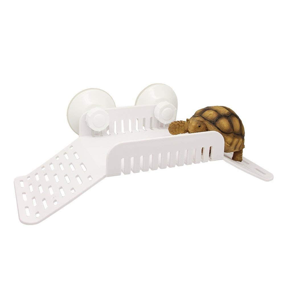 EDTara Bridge Shape Amphibious Reptiles Bask Platform Turtle Floating Platform with Sucking Disk Aquarium Terrarium Decoratio