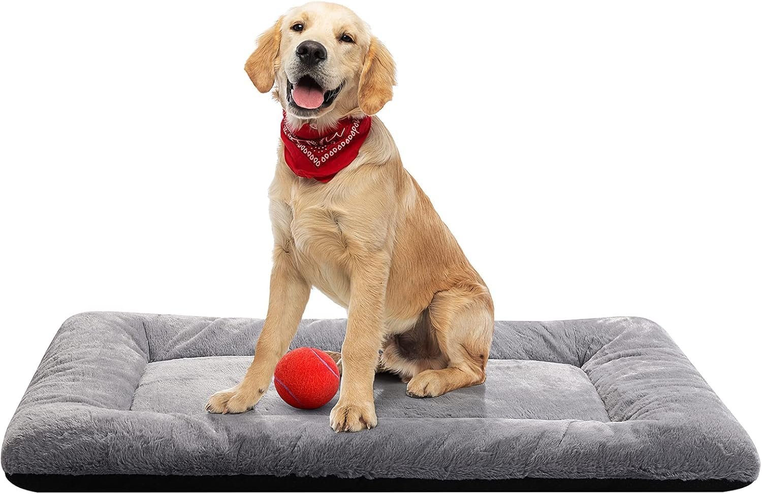 EMPIRE WORLD Dog Bed Crate Pad for Medium/Large Dogs, Ultra Soft Washable Anti-Slip Kennel Mat, Cozy Sleeping Pad (Grey, 22x1