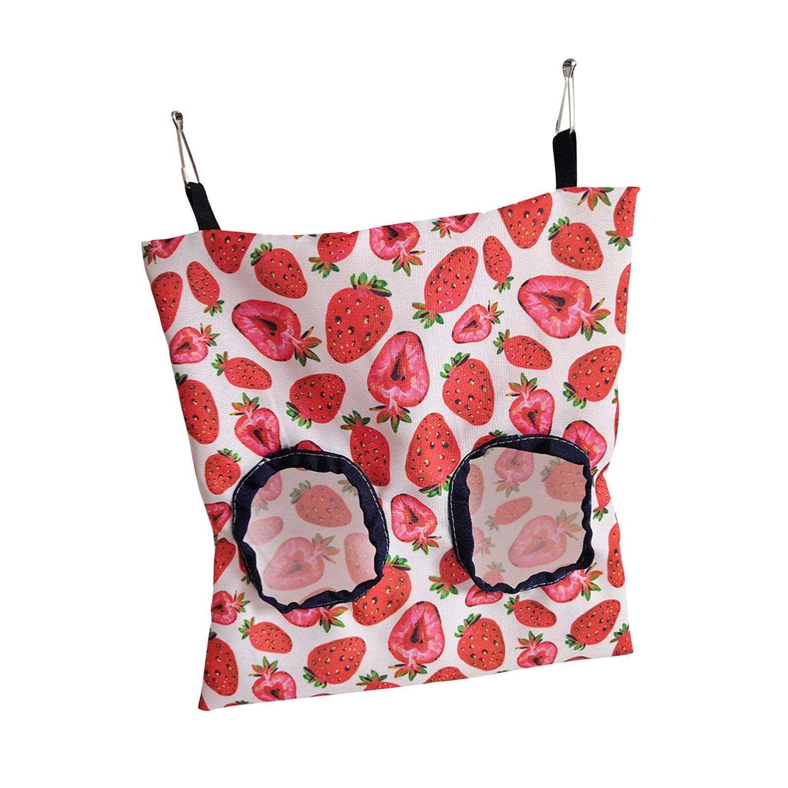 Enakshi Bunny Guinea Hay Storage Feeding Bags Practical Waterproof Surface Strawberry Size S|Pet Supplies|Small Animal Suppli