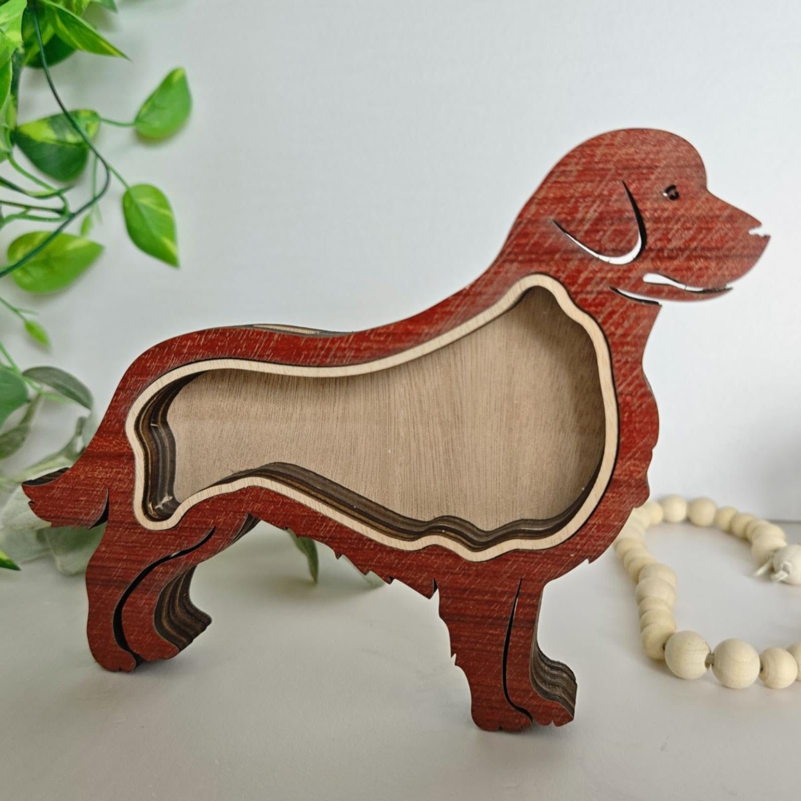 Enakshi® Dog Hair Keepsake Box Handcrafted Sturdy Tabletop Decor Pet Fur Memorial Box Walnut Color|Pet Supplies | Pet Memoria