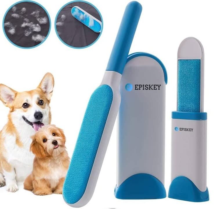 EPISKEY Pet Hair Remover Brush - Sided Lint Brush with Self - Cleaning Base Lint Brush - Fur & Lint Removal for Clothes Furni