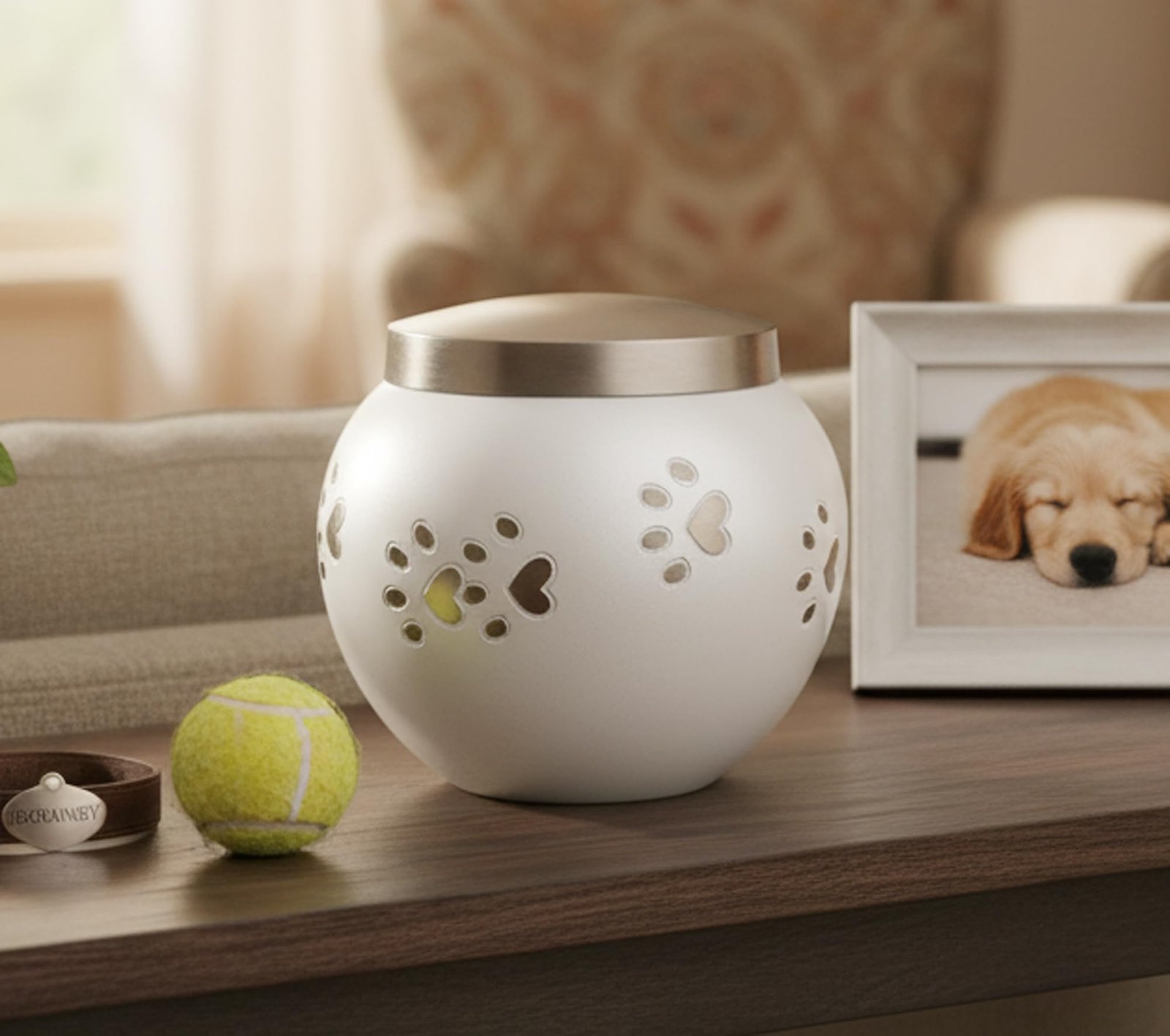 ESPLANADE Brass Cremation urn Memorial Container Jar Pot for Pets | Dog Urns | Cat Urns| Pet Urns| Metal Urns | Burial Urns |