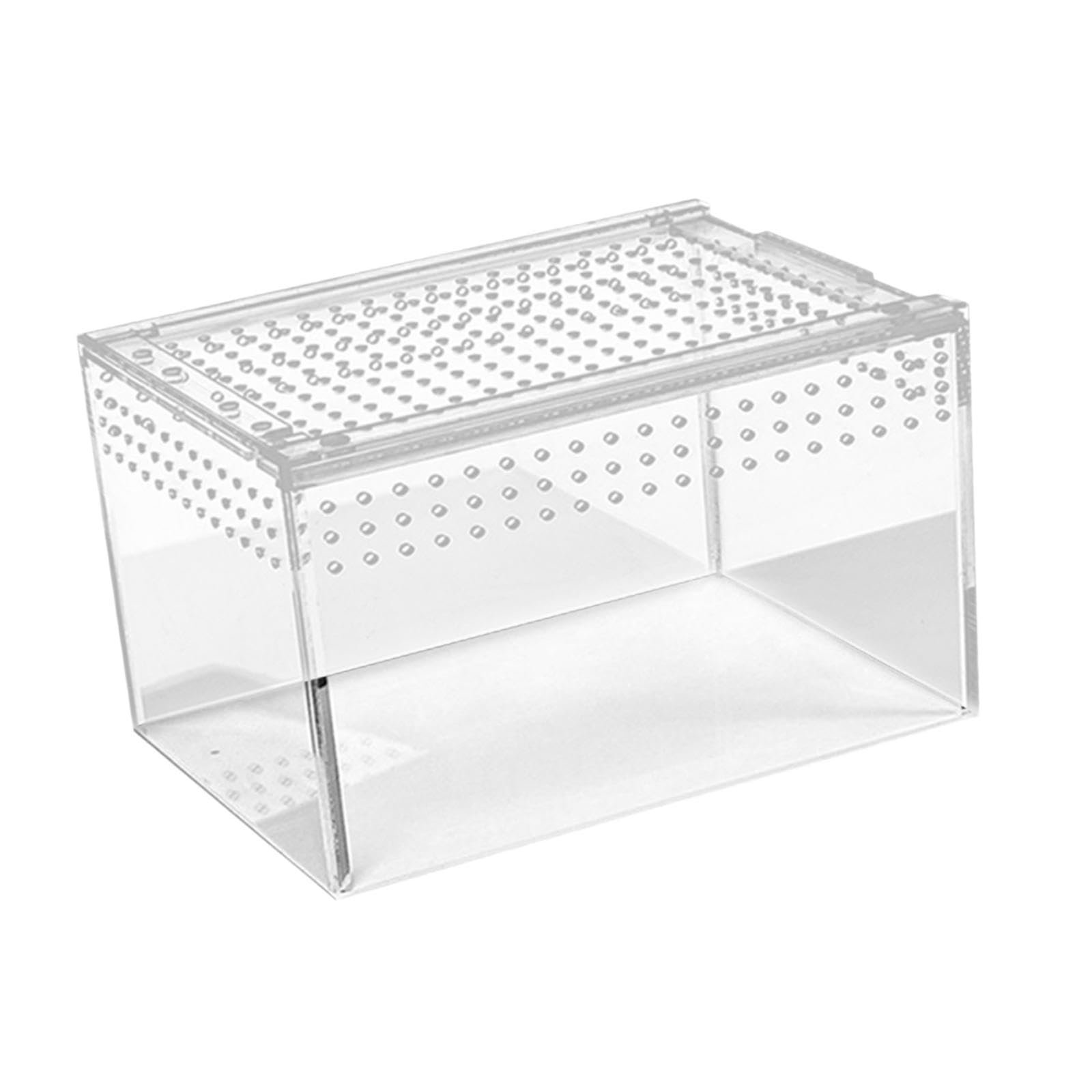 FASHIONMYDAY Reptile Terrarium Portable Clear Acrylic Enclosure for Frog Crayfish Lizards S