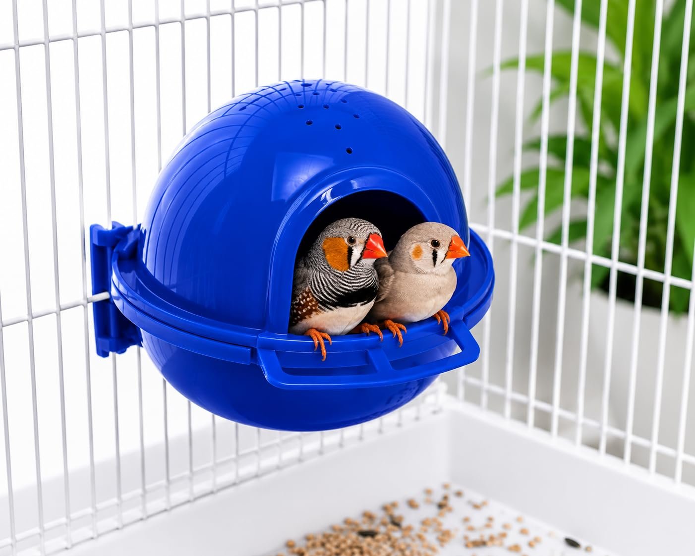 FINWINGZ Premium Bird Nest Box for Finches & Sparrows | Plastic Breeding Nest House | Easy Clip-On Cage Nest | Ventilated & E