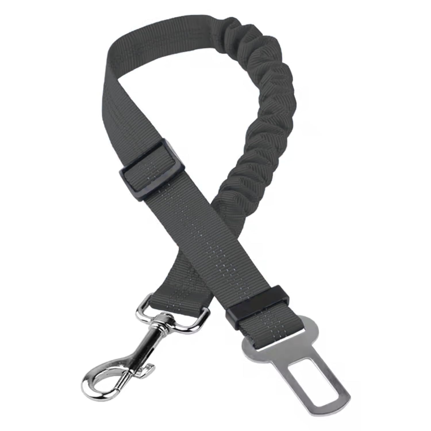 Foodie Puppies 3-in-1 Reflective Dog Car Safety Harness Leash with Adjustable Bungee Seat Belt Strap, 360° Swivel Carabiner &