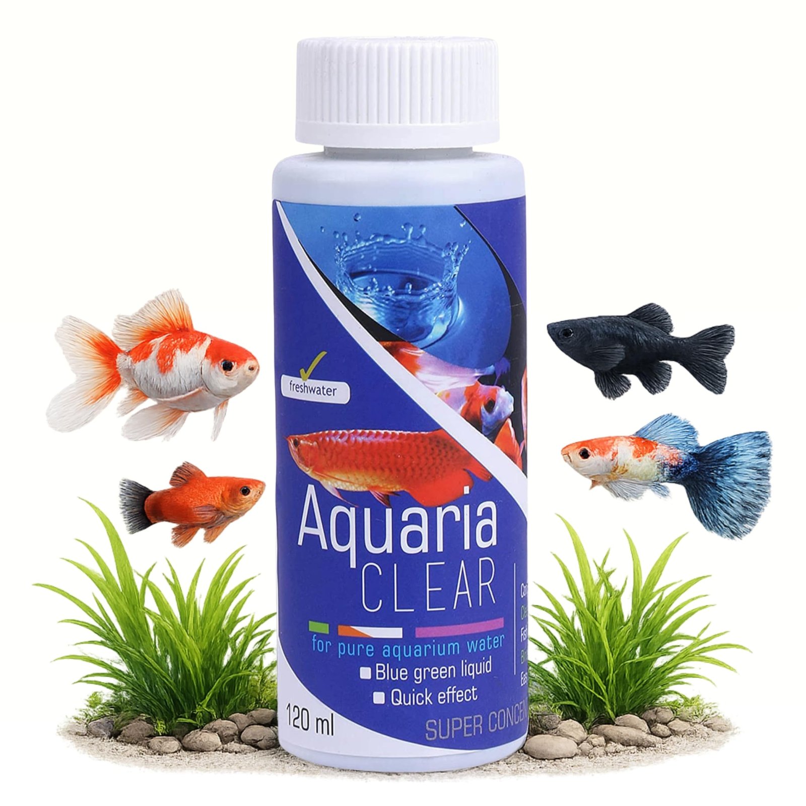 Foodie Puppies Aquatic Remedies Aquaria Clear - 120ml | Suitable for Fresh Water | Cloudy Water Remover for Crystal Clear Aqu