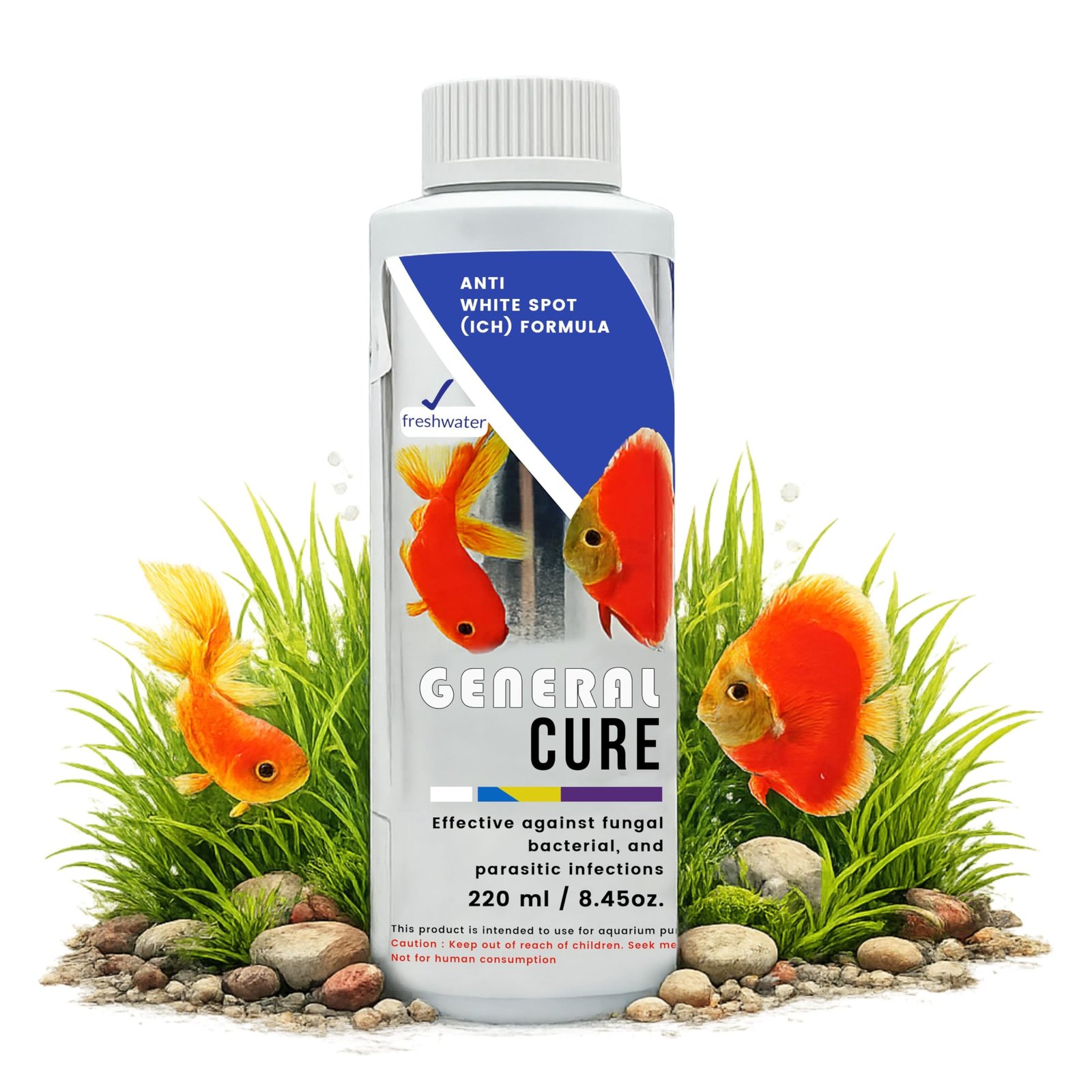 Foodie Puppies Aquatic Remedies General Cure - 220ml | Suitable for Fresh Water System | Anti White Spot Formula | Aquarium W